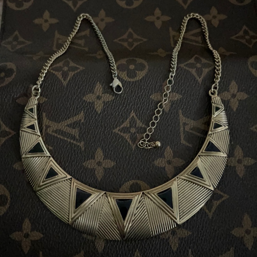 3 for $5 - Black and gold geometric necklace